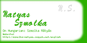 matyas szmolka business card